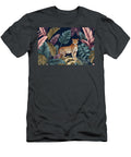 Jungle Exotic Seamless Pattern Green Tropical Leaves and Cheetah Summer Vector Illustration Watercolor Style N Akkash T-Shirt