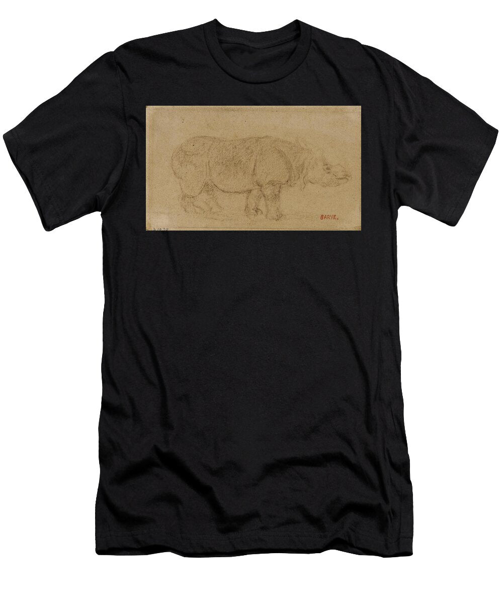 Rhinoceros Th Century Antoinelouis Barye French T-Shirt